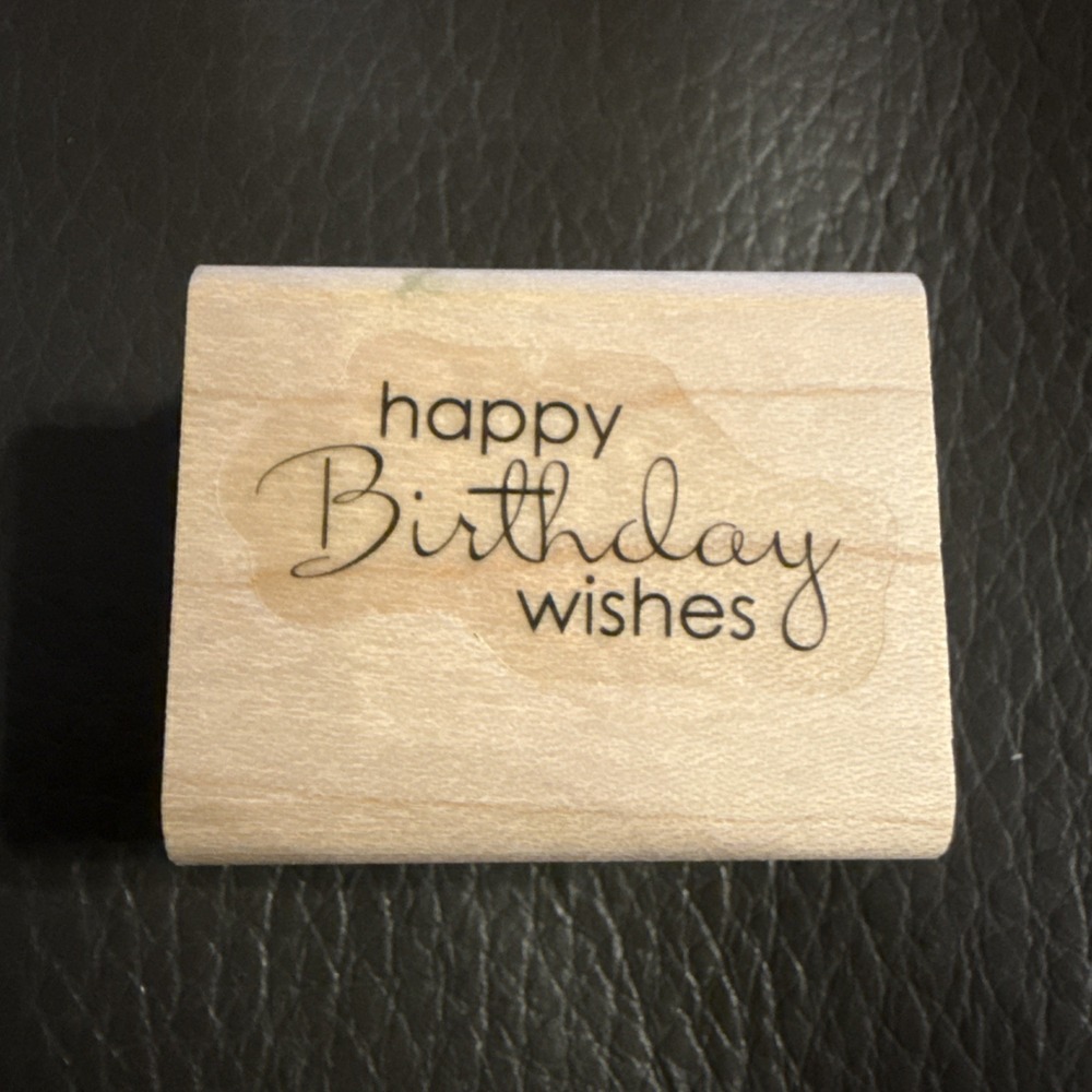 "Happy Birthday Wishes" Rubber Stamp